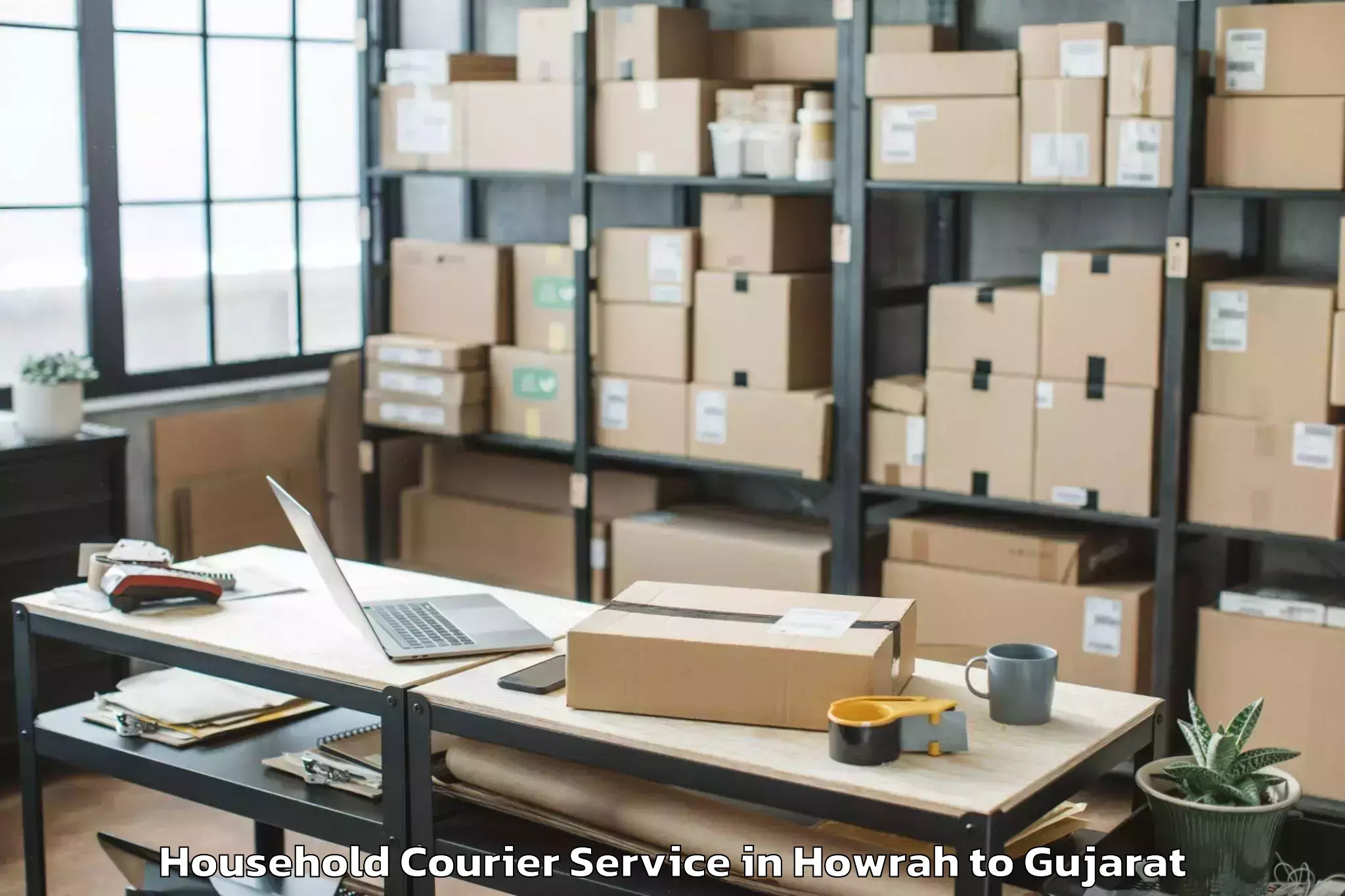 Affordable Howrah to Morbi Household Courier